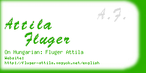 attila fluger business card